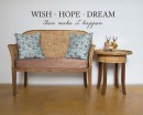 Wish Hope Dream Quotes Wall Decal Motivational Vinyl Art Stickers